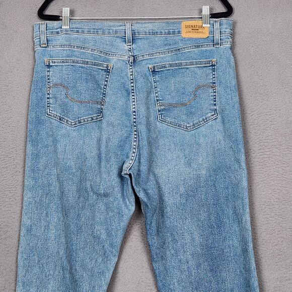 Signature Levi Strauss Jeans Womens 16 W33 Light Wash High Rise Straight 36x27 - Picture 9 of 16